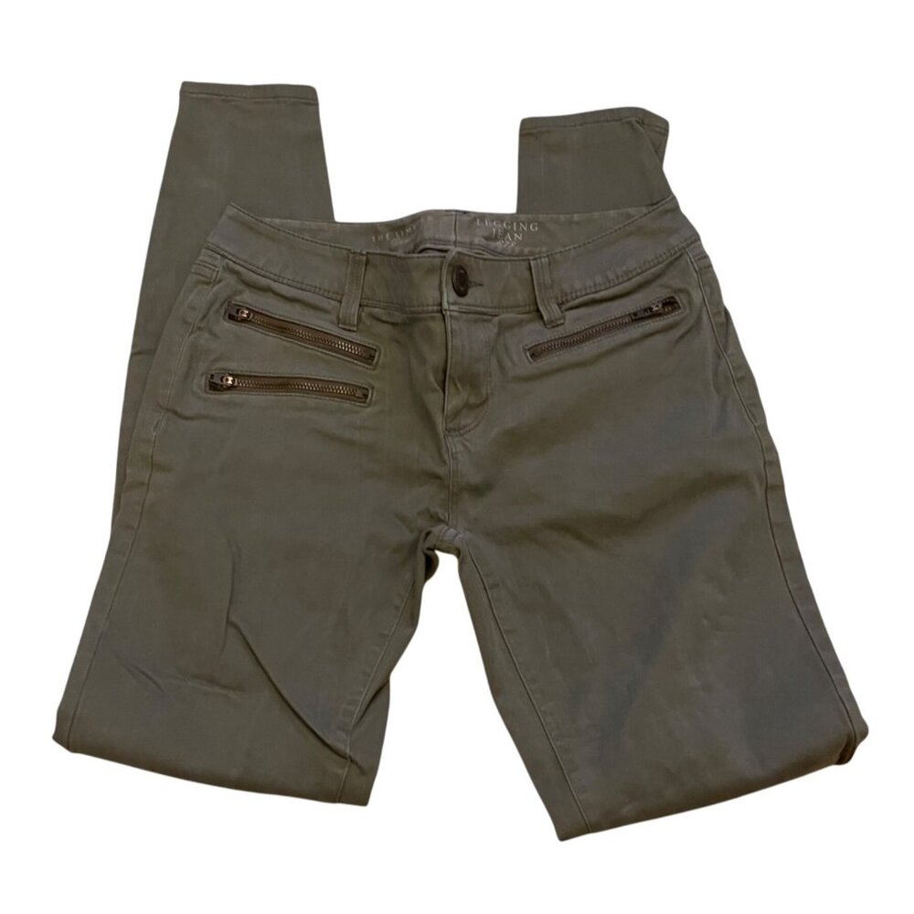 The Limited Denim Legging Jean Size 0 Olive Green skinny leg